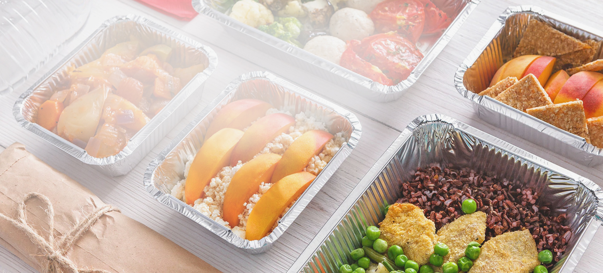 Recipiente para alimentos de folha de alumínio 